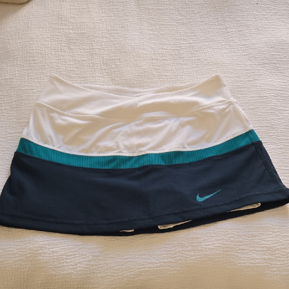Nike White, Teal, and Navy Skirt
